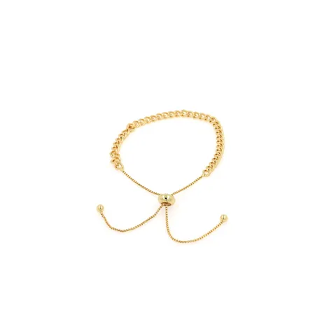 18K Gold Plated Copper Adjustable Cuban Chain Bracelet For Women DIY Jewelry Making Accessories With Slider Clasp Simple Fashion Gift