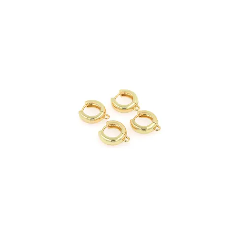 Boucles d'Oreilles Huggie en Cuivre Plaqué Or Avec Boucle DIY Rétro Français Minimaliste Accessoire Bijoux pour Femme