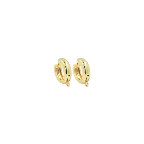 Boucles d'Oreilles Huggie en Cuivre Plaqué Or Avec Boucle DIY Rétro Français Minimaliste Accessoire Bijoux pour Femme