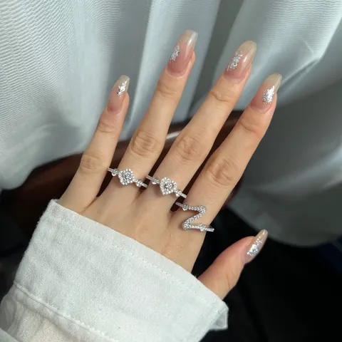 S925 Sterling Silver Open Ring For Women Heart Four Leaf Clover Z-Shape Inlaid Zirconia Gold Silver Plated Fashion Jewelry Gift