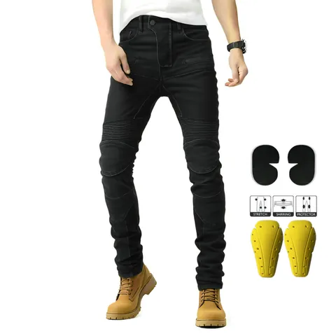 Motorrijbroek Jeans Met Uitneembare Protectoren Stretch Ademende Fietsbroek Beschermende Uitrusting Unisex Broek PK-719