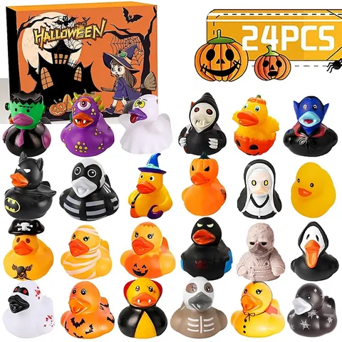 Rubber Ducks Advent Calendar Blind Box Holiday Novelty Gifts Halloween Christmas Vinyl Ducklings For Kids And Toddlers