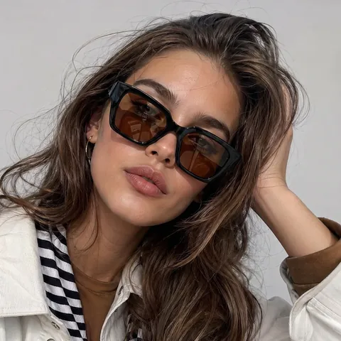 Retro Square Oversized Sunglasses For Women Men Fashion UV Protection PC Frame AC Lens Street Hip Hop Style Eyewear