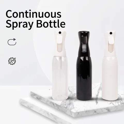 High Pressure Continuous Spray Bottle PET Plastic Fine Mist Refillable Container For Hairdressing Salon Home Cleaning Disinfection Portable Empty Spray Bottle