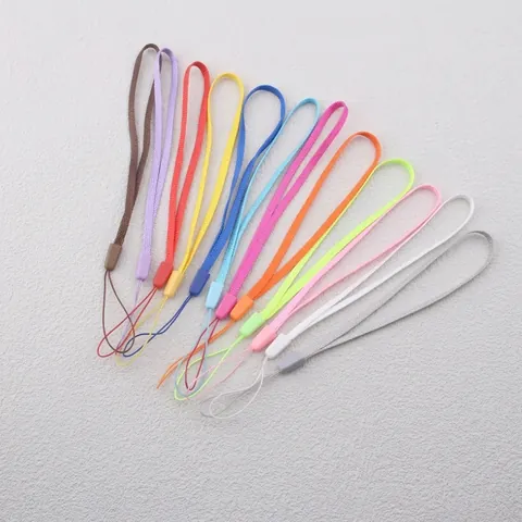 Nylon Braided Phone Lanyards Wrist Strap Anti-Lost Cord For Cameras USB Keys ID Badges Colorful Short Plastic Buckle