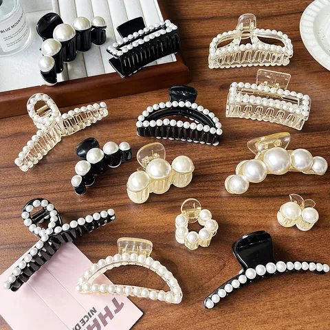 Mollette Per Capelli Eleganti Con Künstliche Perle Artificiali Plastica Geometrica Stile Coreano Accessori Per Capelli Donna