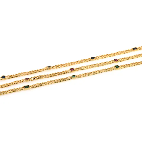 18K Gold Plated Copper Chain Heart Star Oval Micro Inlaid Zirconia Segment Chain For DIY Bracelet Necklace Jewelry Making