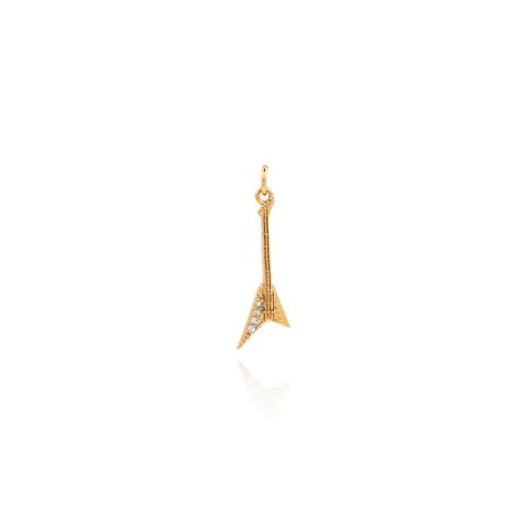 Pendente a Forma di Chitarra per Creazione Gioielli Rame Placcato Oro Zirconia Ciondolo Accessorio per Collana Braccialetto Gioielli Fai da Te