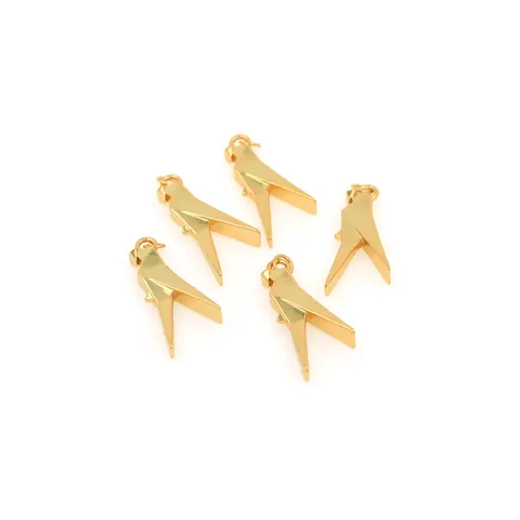 Origami Parrot Bird Pendant Gold Plated Copper Geometric Animal Charm For DIY Jewelry Making Creative Necklace For Women