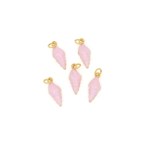 Pendentif Conque en Émail Sans Chaîne Cuivre Plaqué Or 18K Pour Fabrication de Bijoux DIY Accessoire Animal Marin