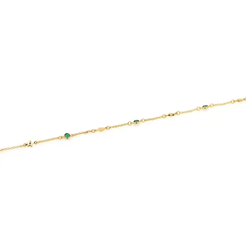 18K Gold Plated Copper Star Chain With Green Zircon For DIY Bracelet Necklace Making Jewelry Findings Accessory 5mm