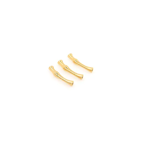 18K Gold Plated Copper Bamboo Shape Curved Tube Spacer Beads DIY Jewelry Making Connector For Necklace Bracelet Accessories