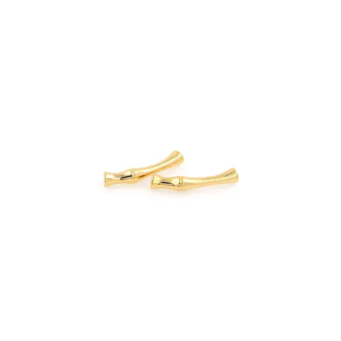 18K Gold Plated Copper Bamboo Shape Curved Tube Spacer Beads DIY Jewelry Making Connector For Necklace Bracelet Accessories
