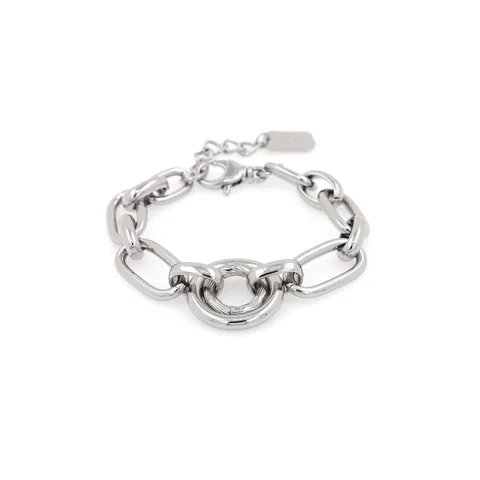18K Vergoldet Kupfer Grobe Gliederkette Armband Damen Trendiger Geometrischer Kette Schmuck Mit Glücksbringer Anhänger