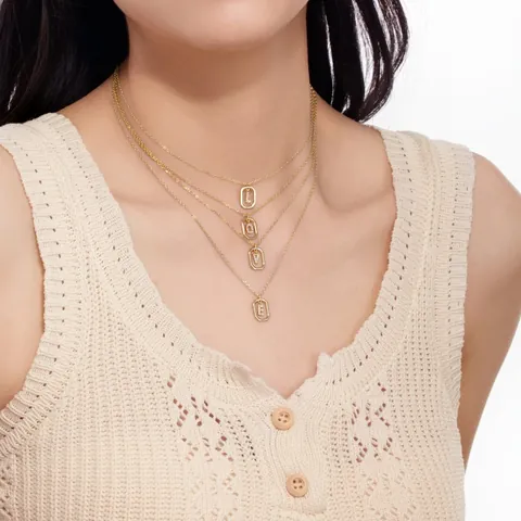 S925 Sterling Silver Initial Letter Pendant Necklace For Women 14K Gold Plated Zirconia Inlaid Alphabet Fine Jewelry Gift