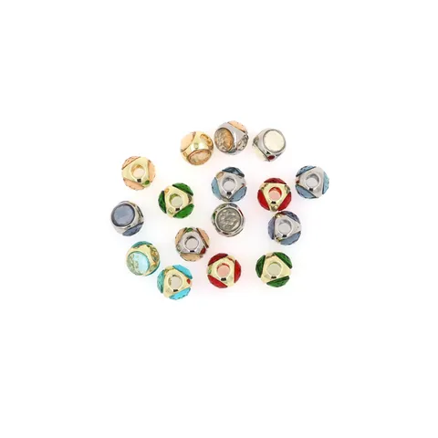 18K Gold Plated Copper Round Spacer Beads With Zirconia For DIY Necklace Bracelet Jewelry Making Accessory Components