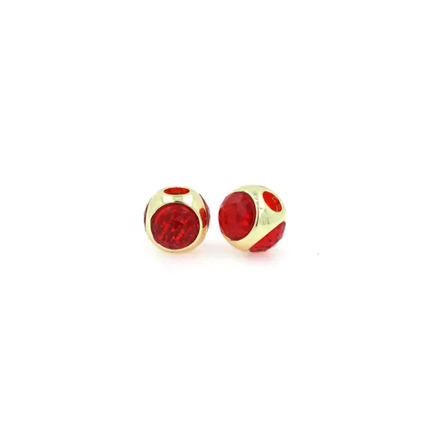 18K Gold Plated Copper Round Spacer Beads With Zirconia For DIY Necklace Bracelet Jewelry Making Accessory Components