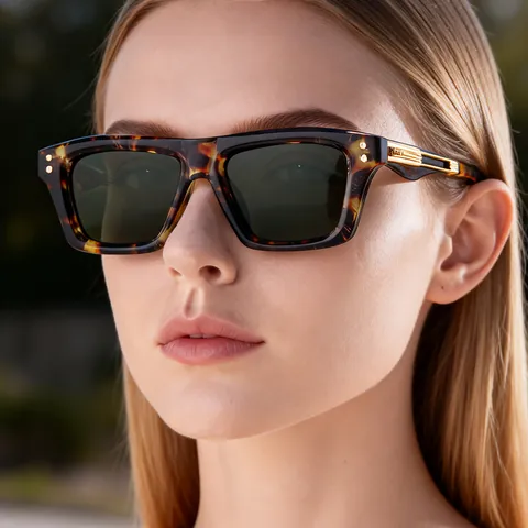 Fashion Square Frame Sunglasses For Men UV400 Protection PC Frame With Metal Hinge Retro Outdoor Driving Shading Sunglasses