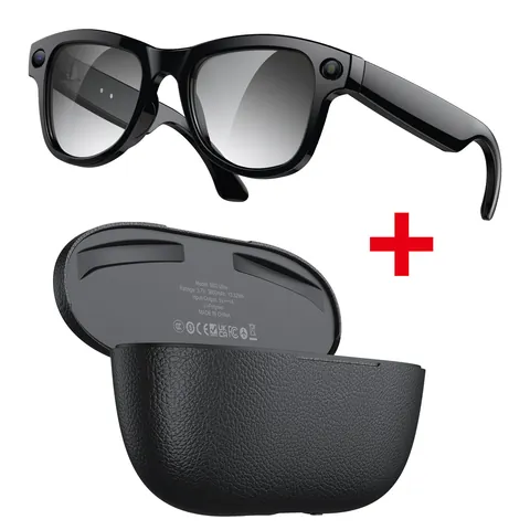 Smart AI Camera Glasses With 8MP HD Video Recording Bluetooth Audio Translation Photochromic UV400 Sunglasses 3600mAh Charging Case