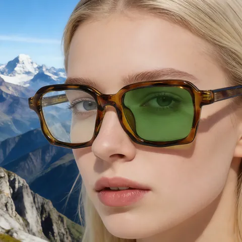 Gafas de Sol Fotocromáticas de Moda para Mujer Montura Cuadrada UV400 Lentes de PC Inserto de Metal para Conducir Viajes Fiesta