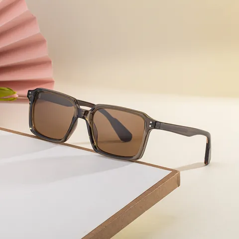 Fashion Square Sunglasses For Men Retro Oversized Rectangle PC Frame UV400 Protection Rivet Outdoor Sun Glasses Eyewear