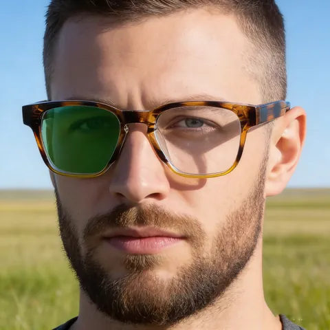 Men Retro Square Photochromic Sunglasses UV400 Protection PC Frame Light Sensing Color Changing Fashion Sun Glasses For Men