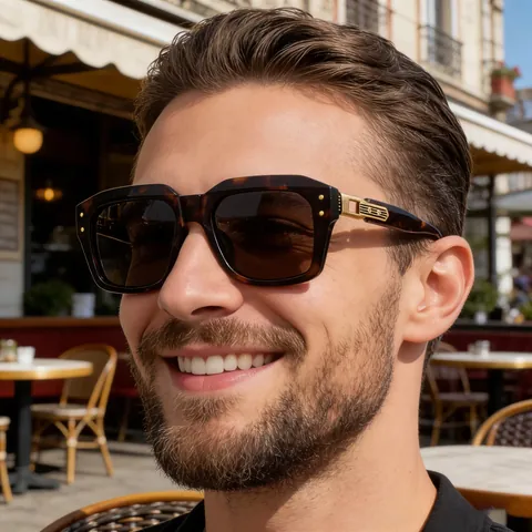 Men Square Polarized Sunglasses UV400 TAC Lens Fashion PC Frame Outdoor Sun Glasses Retro Metal Hinge For Driving Party Travel