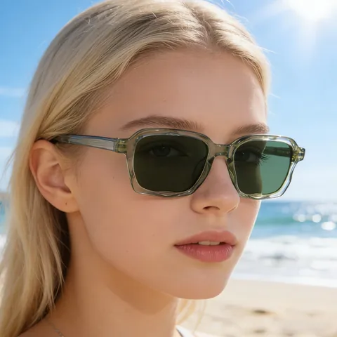 Mode Quadratische Sonnenbrille Für Damen UV400 Schutz PC Rahmen Metallscharnier Retro Individuelle Trendy Outdoor Reise Brillen