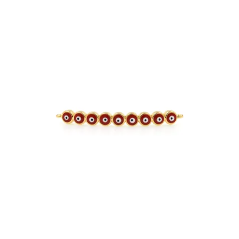 18K Gold Plated Copper Evil Eye Link Connector Turkish Eye Strip Zircon Enamel DIY Bracelet Necklace Jewelry Making Finding