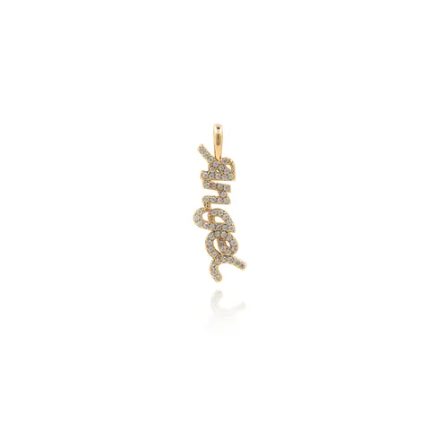 18K Vergoldeter Kupfer Micro-Pave Zirkonia Angel Buchstaben Anhänger Nur Ohne Kette Für Halskette Armband Schmuckherstellung DIY Zubehör Damen