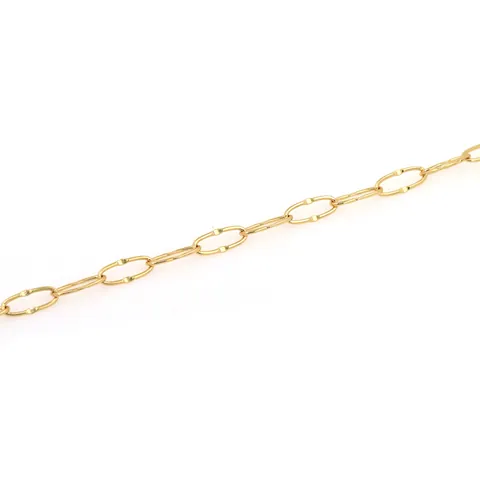 18K Vergoldete Kupfer Büroklammerkette Ovales Glied Für DIY Schmuckherstellung Halskette Armband Zubehör Farbbeständig
