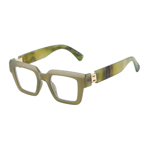 Fashion Square Frame Anti-Blue Light Glasses For Women Men PC Plastic Metal H-Hinge Optical Frame Marble Texture Temple Eyewear