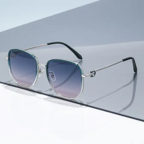 Women's Fashion Oversized Polarized Sunglasses UV400 Protection Square Gradient Lenses Metal Plastic Outdoor Eye Wear Sun Glasses