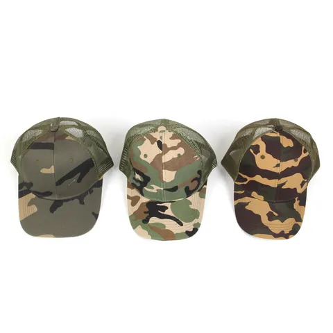 Berretto da Baseball Mimetico Estivo all'Aperto Traspirante Mesh Trucker Hat Protezione Solare Regolabile Camo Cappello Sportivo Uomo Donna