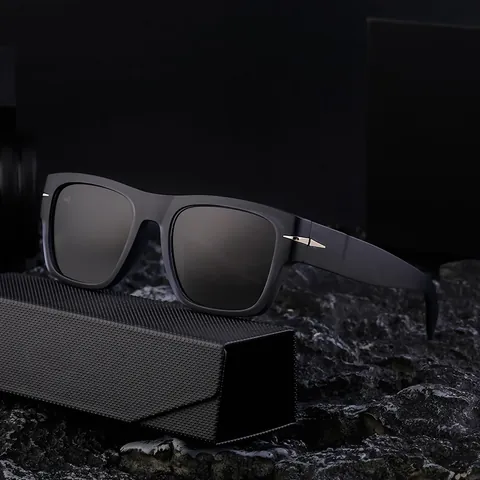 Polarized Square Frame Sunglasses Men Vintage PC TAC Lens UV400 Outdoor Driving Fishing Sports Fashion Sun Glasses
