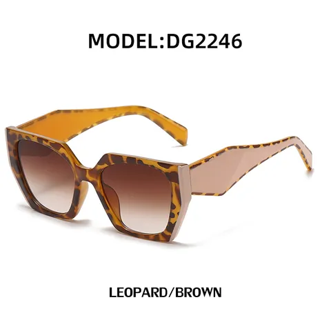 Fashion Cat Eye Sunglasses Women Wide Temple UV400 Protection Geometric Polygon Frame Retro Sun Glasses Daily Travel Gear