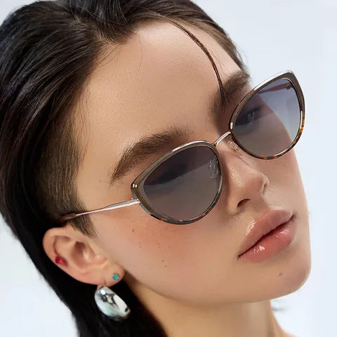 Women's Fashion Cat Eye Polarized Sunglasses TAC UV400 Lenses Metal Legs Vintage Trendy Sun Protection Eyewear For Women