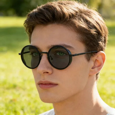 Heren Retro Ronde Zonnebril Metalen Frame UV400 Bescherming Vintage Mode Shades Voor Rijden Reizen Outdoor Party Accessoires