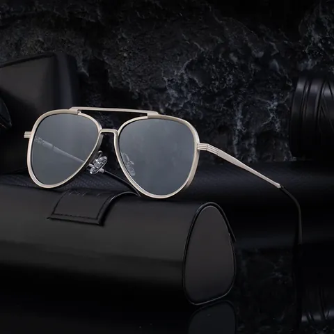 Fashion Aviator Sunglasses Metal Frame UV400 Protection Double Bridge Outdoor Driving Eyewear For Men Women Trendy Shades