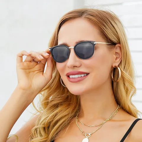 Vintage Polarisierte Sonnenbrille Retro Rund Schmetterlingsrahmen UV400 Metall TR Rahmen Autofahrerbrille Für Herren Damen Outdoor Reise Brillen