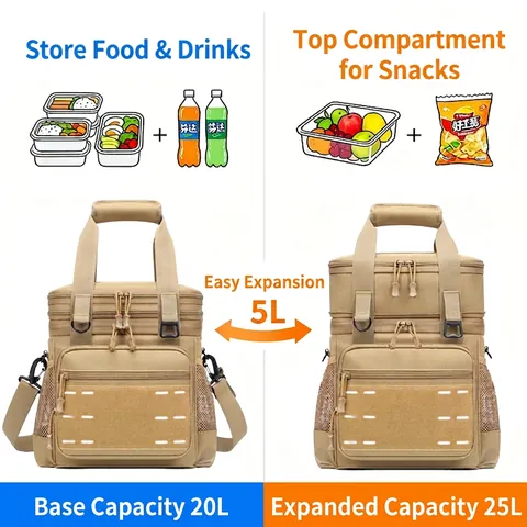 Taktische Isoliertasche Picknicktasche Erweiterbar Große Kapazität Wasserdicht Kühltasche Für Outdoor Camping Wandern Reise Lunchtasche