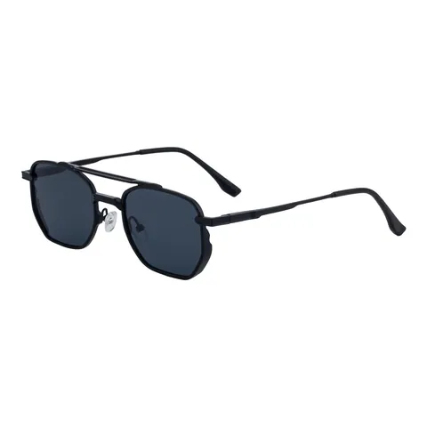 Heren Moderne Vierkante Metalen Frame Zonnebril UV400 Bescherming Outdoor Mode Gradiënt Lens Dubbele Brug Zonnebril