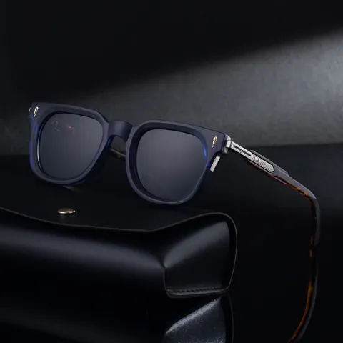 Polarized Sunglasses Men Square Frame UV400 Protection Driving Outdoor Fashion Plastic Metal TAC Lenses Retro