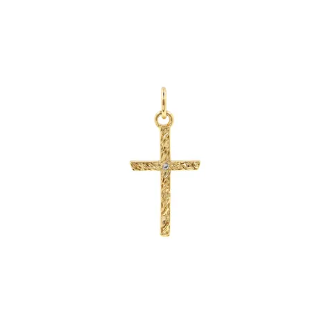 Hammered Copper Zirconia Cross Pendant Religious DIY Jewelry Charms For Necklace Bracelet Making Gold Rose Gold Silver Black Accessories