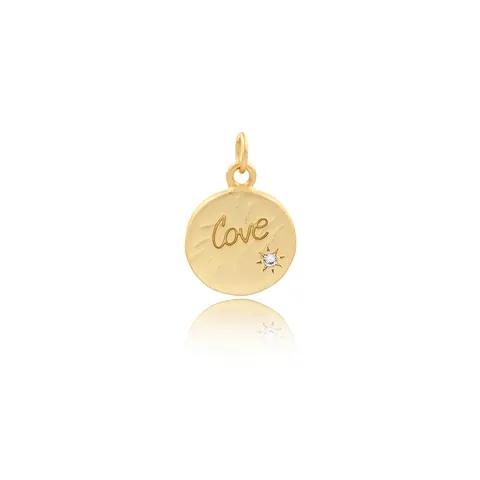 Minimalist Round Love Letter Pendant Charm With Zirconia Copper Plated Coin Pendant For DIY Jewelry Making Women Accessories