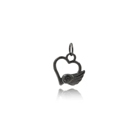 Copper Gold Plated Zircon Heart Wing Pendant DIY Necklace Bracelet Making Accessory Hollow Angel Heart Charm Jewelry