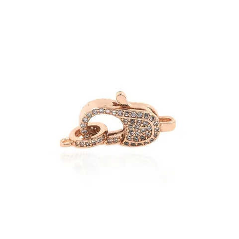 Exquisite Zirconia Pave Lobster Clasp For Jewelry Making Copper Gold Plated Fastener Connector For Necklace Bracelet DIY Craft Supply