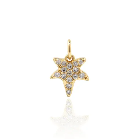 Starfish Pendant Gold Plated Copper Zircon Ocean Series DIY Necklace Bracelet Accessories Jewelry Making Findings