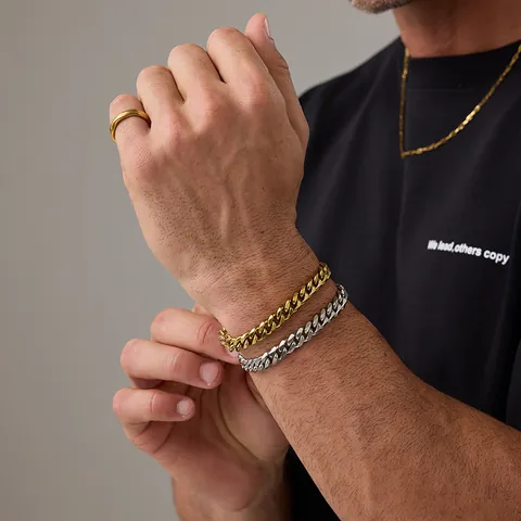 Minimalistische 316L Roestvrijstalen Cubaanse Schakelarmband Voor Heren Hip Hop PVD Vacuüm Vergulde Sieraden Cadeau