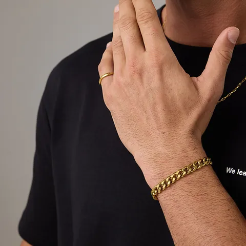 Minimalistische 316L Roestvrijstalen Cubaanse Schakelarmband Voor Heren Hip Hop PVD Vacuüm Vergulde Sieraden Cadeau
